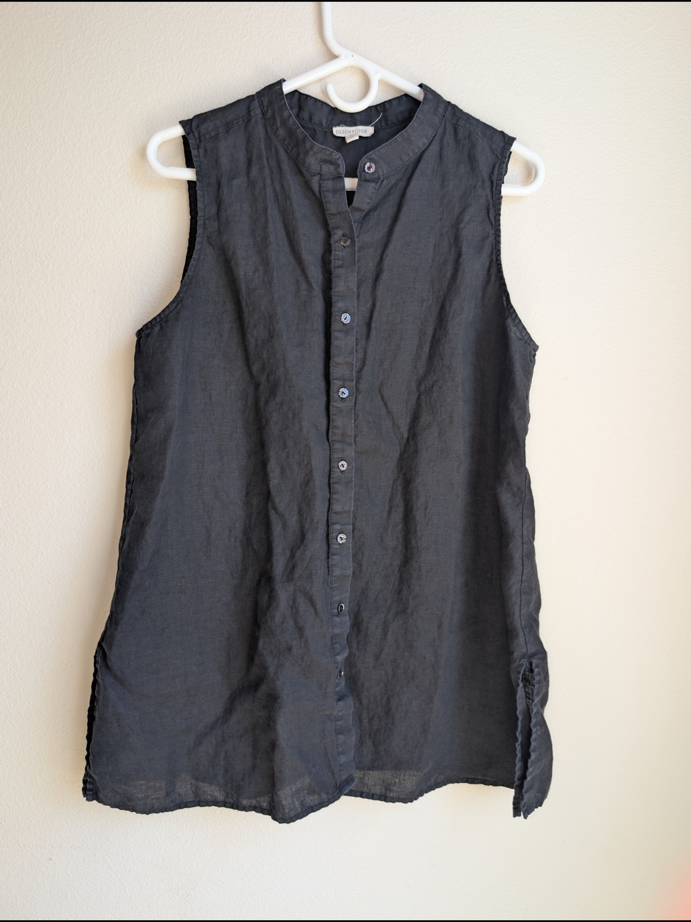 Eileen Fisher Organic Handkerchief Linen Sleeveless Top Women's Size L
